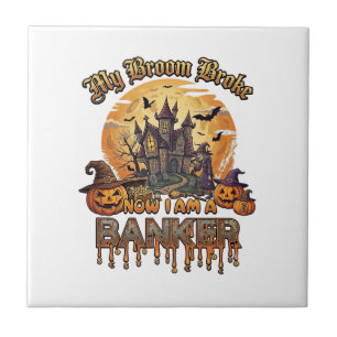 Besen Brach Bankier Halloween Spukhaus Hexe P Fliese