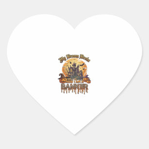 Besen Brach Bankier Halloween Spukhaus Hexe P Herz-Aufkleber