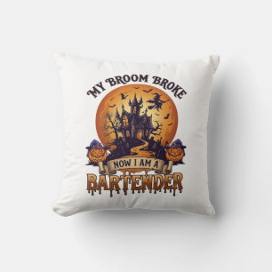 Besen Brach Barkeeper Halloween Spukhaus Hexe Kissen