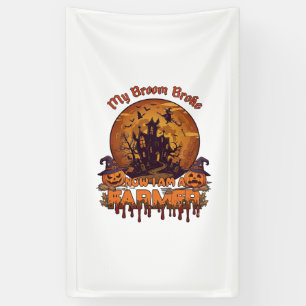 Besen Brach Bauer Halloween Hexe Spukhaus P Banner