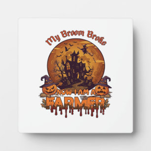 Besen Brach Bauer Halloween Hexe Spukhaus P Fotoplatte