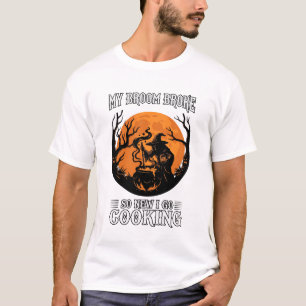 Besen Brach Besen Kochhexenkessel Vollmond T-Shirt