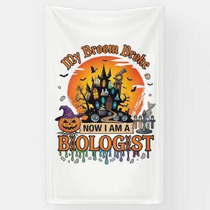 Besen Brach Biologe Halloween Verlassenes Schloss Banner