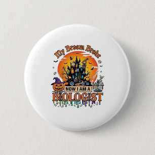 Besen Brach Biologe Halloween Verlassenes Schloss Button