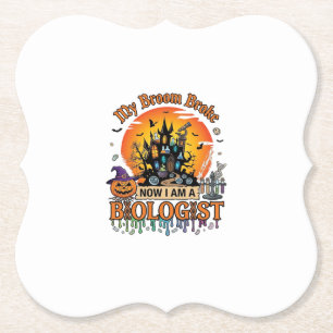 Besen Brach Biologe Halloween Verlassenes Schloss Untersetzer