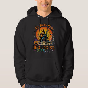 Besen Brach Biologe Halloween Verzaubertes Schloss Hoodie