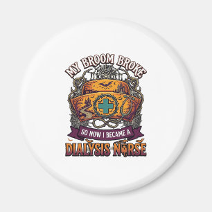 Besen Brach Dialyse Krankenschwester Halloween Kap Magnet
