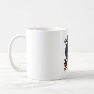Besen Brach Fahrrad Kurier Hexe Halloween Mond Kaffeetasse