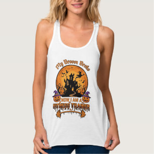 Besen Brach Halloween Fitness-Trainer Hexe Kürbis Tank Top