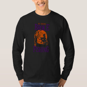Besen brach, ich gehe Angeln Halloween-Angeln T-Shirt