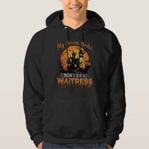 Besen Brach Kellnerin Halloween Hexe Spukhaus Hoodie