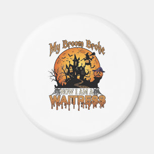 Besen Brach Kellnerin Halloween Hexe Spukhaus Magnet