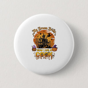 Besen Brach Koch Halloween Spukhaus Kessel Button