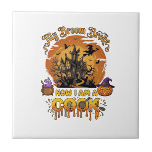 Besen Brach Koch Halloween Spukhaus Kessel  Fliese