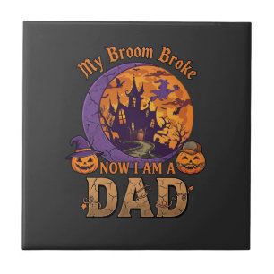 Besen Brach Papa Halloween Spukhaus Schnurrbart P Fliese