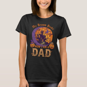 Besen Brach Papa Halloween Spukhaus Schnurrbart P T-Shirt