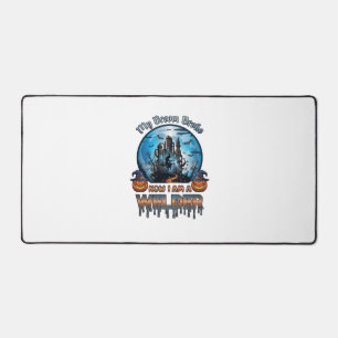 Besen Brach Schweißer Hexenfabrik Kürbisse Hallowe Schreibtischunterlage