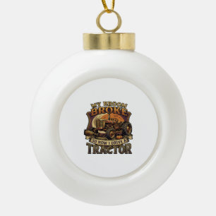Besen Brach Traktor Kürbis Mond Keramik Kugel-Ornament