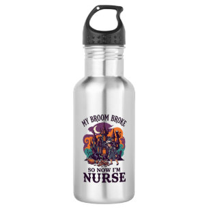 Besen Brachte Krankenschwester Halloween Hexe Spuk Edelstahlflasche