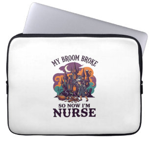 Besen Brachte Krankenschwester Halloween Hexe Spuk Laptopschutzhülle