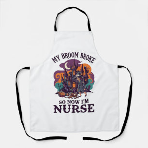 Besen Brachte Krankenschwester Halloween Hexe Spuk Schürze