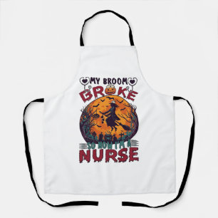 Besen Brachte Krankenschwester Halloween Hexe Voll Schürze
