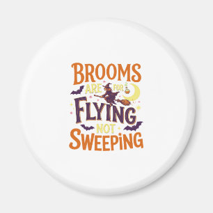 Besen fliegen fegend Halloween Hexe Mond Fledermäu Magnet