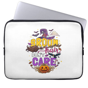 Besen Haar Dont Care Halloween Hexenhut Kürbis C Laptopschutzhülle