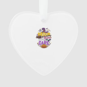Besen Haar Dont Care Halloween Hexenhut Kürbis C Ornament