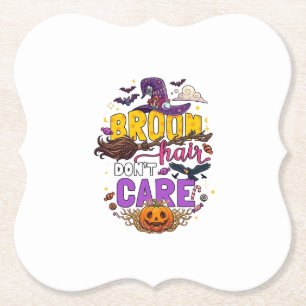 Besen Haar Dont Care Halloween Hexenhut Kürbis C Untersetzer