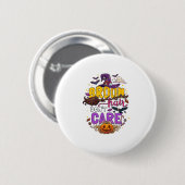 Besen Haar Egal Halloween Hexenhut Kürbis C Button (Vorne & Hinten)
