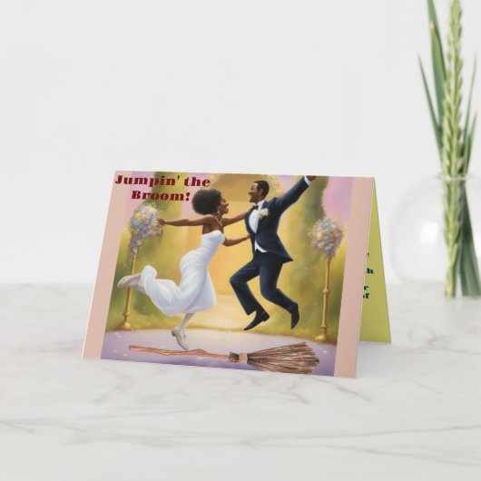 Besen Jump Dankeskarte (Vorderseite)
