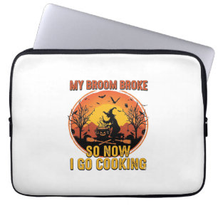 Besen kaputt, also geh jetzt kochen Halloween_1 Laptopschutzhülle