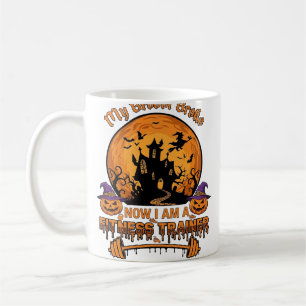 Besen kaputt Halloween Fitness-Trainer Hexe Kürbis Kaffeetasse