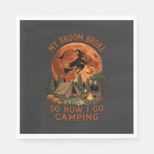 Besen kaputt Halloween Hexe Camping Zelt Lagerfeue Serviette