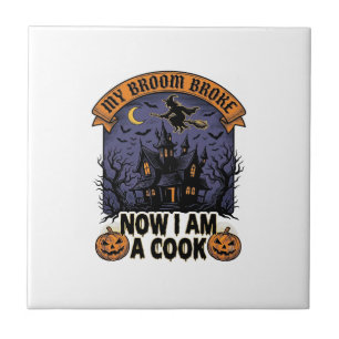 Besen kaputt Hexe Halloween Koch Pun_1 Fliese
