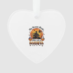 Besen kaputter Barista Halloween Hexe Kaffee Kürbi Ornament