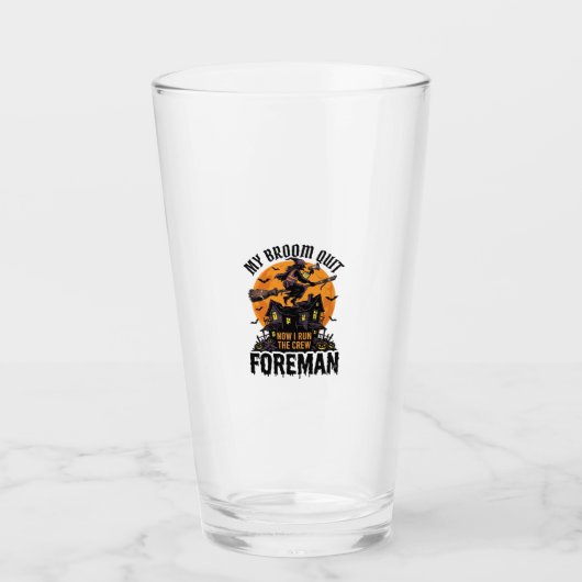 Besen kaputter Vorarbeiter Hexencrew Halloween-Des Glas (Vorderseite)