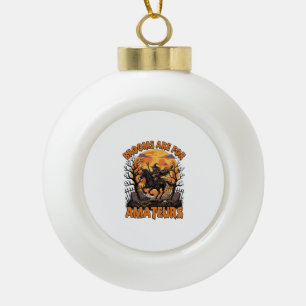 Besen sind Amateur-Halloween-Hexenpferd-Mond-Grab Keramik Kugel-Ornament