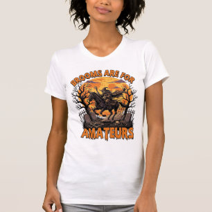 Besen sind Amateur-Halloween-Hexenpferd-Mond-Grab T-Shirt