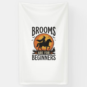Besen sind für Anfänger Vintage Halloween Hexe D Banner
