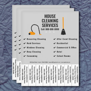 Besen, Staubsauger-Hausreinigung Abreißstreifen Fl Flyer