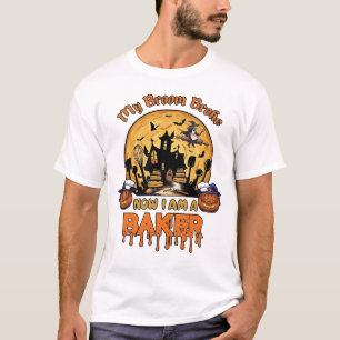 Besen zerbrach Bäcker Halloween Hexe Koch Kürbis_1 T-Shirt