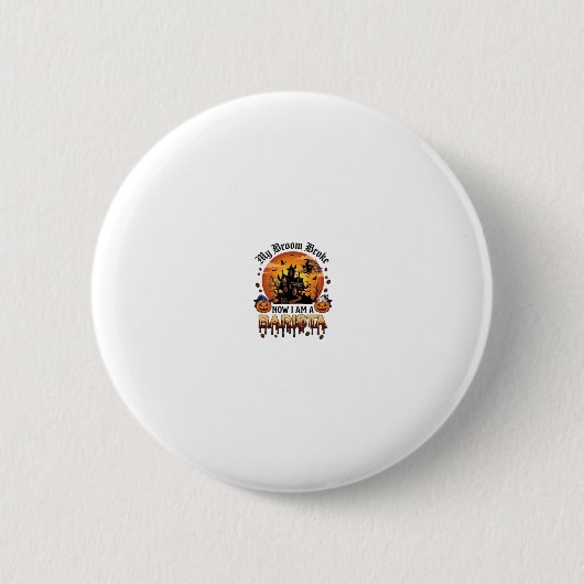 Besen Zerbrochener Barista Halloween Hexe Kaffee K Button (Vorderseite)