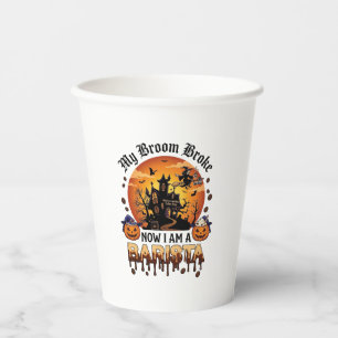 Besen Zerbrochener Barista Halloween Hexe Kaffee K Pappbecher