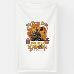 Besen Zerbrochener Koch Halloween Spukhaus Kessel Banner