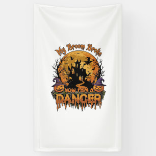 Besen zerbrochener Tänzer Halloween Spukhaus Kürbi Banner