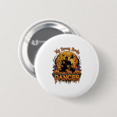 Besen zerbrochener Tänzer Halloween Spukhaus Kürbi Button (Vorne & Hinten)