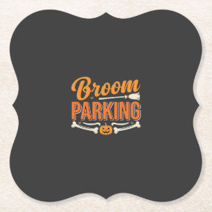 Besenginster-Parkplatz-Halloween-Vektorgestaltung_ Untersetzer