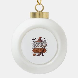 Besenparkplatz Halloween Hexenhut Besenstiel Schwa Keramik Kugel-Ornament
